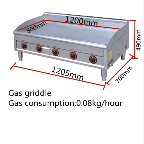 Commercial Stainless Steel Gas/Electric Countertop Griddle Grill Large Capacity Flat Top for Hamburger Steak Breakfast Cooking