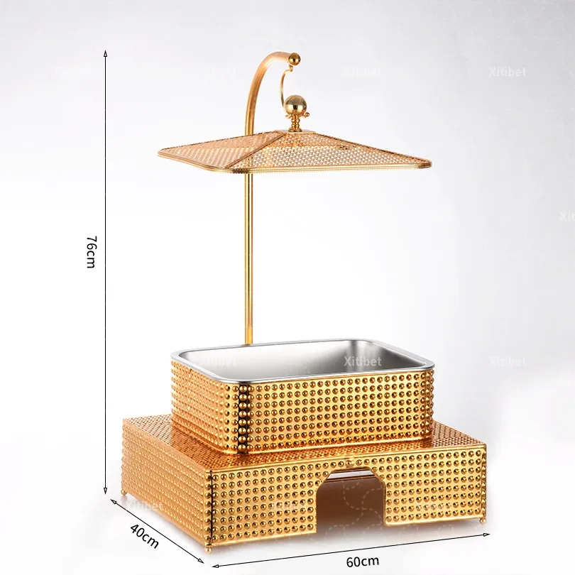 Hot Sale Luxury Modern Stainless Steel Chafing Dish Rectangular Buffet Food Warmer 5.5L for Hotel Commercial Serving