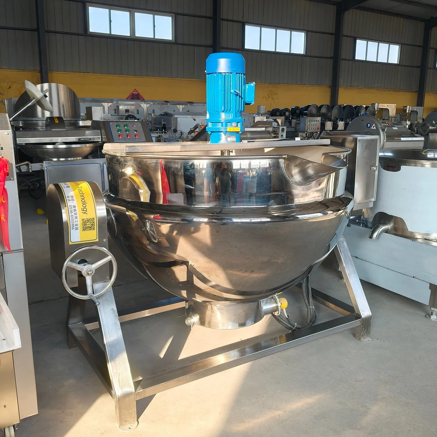 Industrial Cooking Pot with Mixer Jacketed Kettle Boiler Kettle Cooking Jacketed Kettle Jam Sauce Cooking Pot Machine