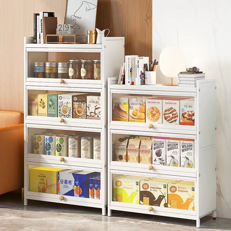 Carbon Light Kitchen Storage Cabinet, Multi-Layer Floor Storage Rack