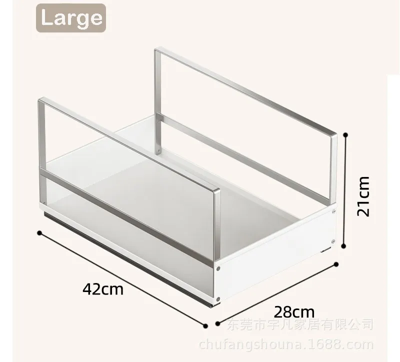 Multi-Tier Pull-out Condiment Storage Basket for Kitchen Cabinet Use