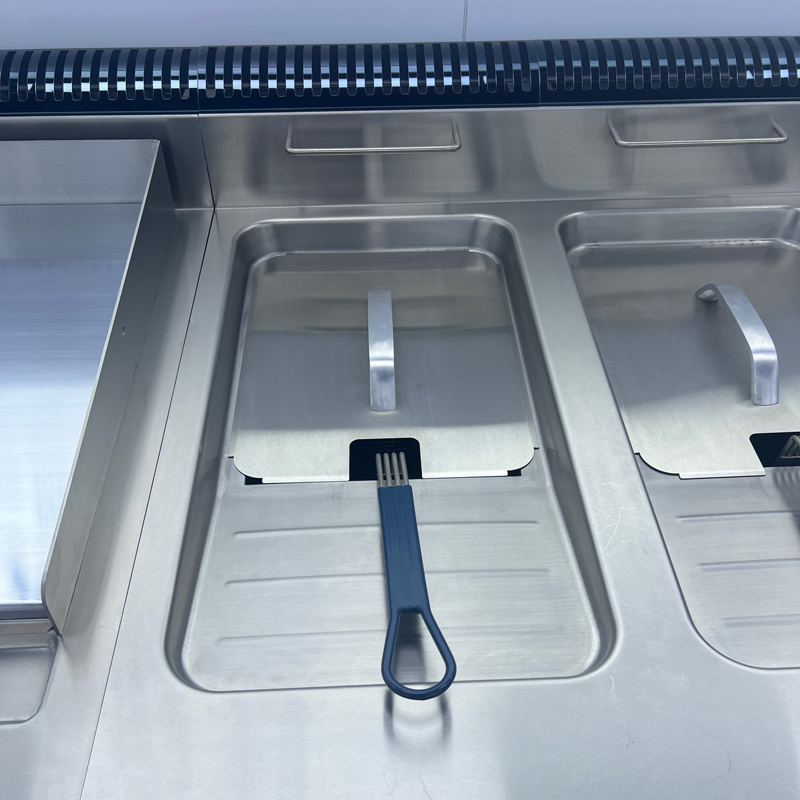 Heavy-Duty Stainless Steel 50L Gas Style Dual Tank Commercial Deep Fryers with Cabinet for Meat, Seafood, Chips, Cookies, Donuts