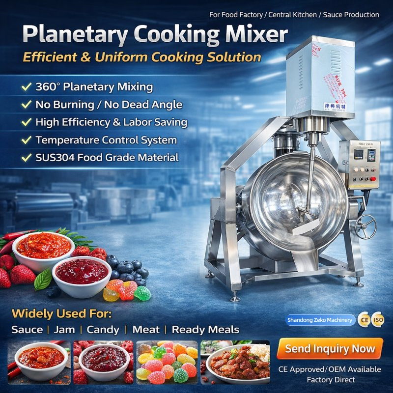 Automatic Planetary Cooking Mixer Sauce Mixing Machine for Central Kitchen Jam Candy