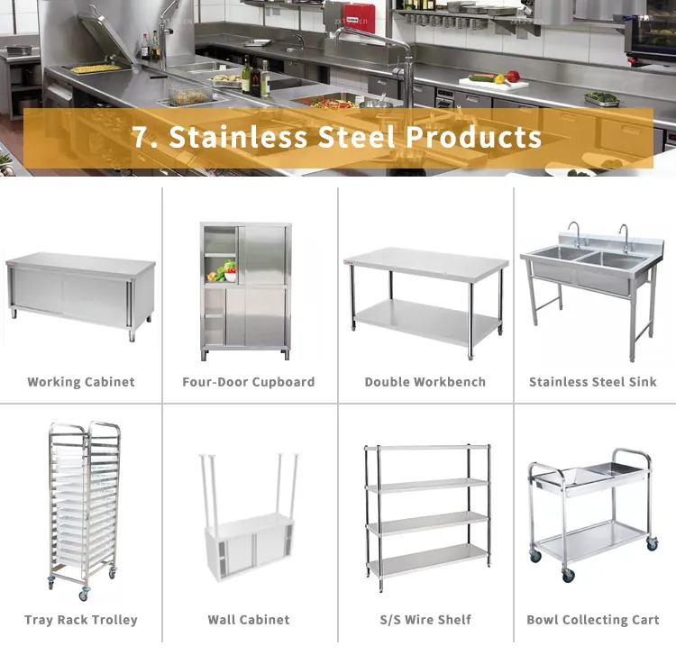 Stainless Steel Worktable with Storage Cabinet Prep Workstation for Restaurants Hotels
