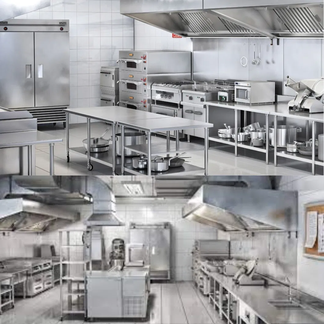 Application Scenarios Good-Price Two-Layers Stainless-Steel Workbench Commercial Kitchen Worktable Food-Prep-Table for Restaurant
