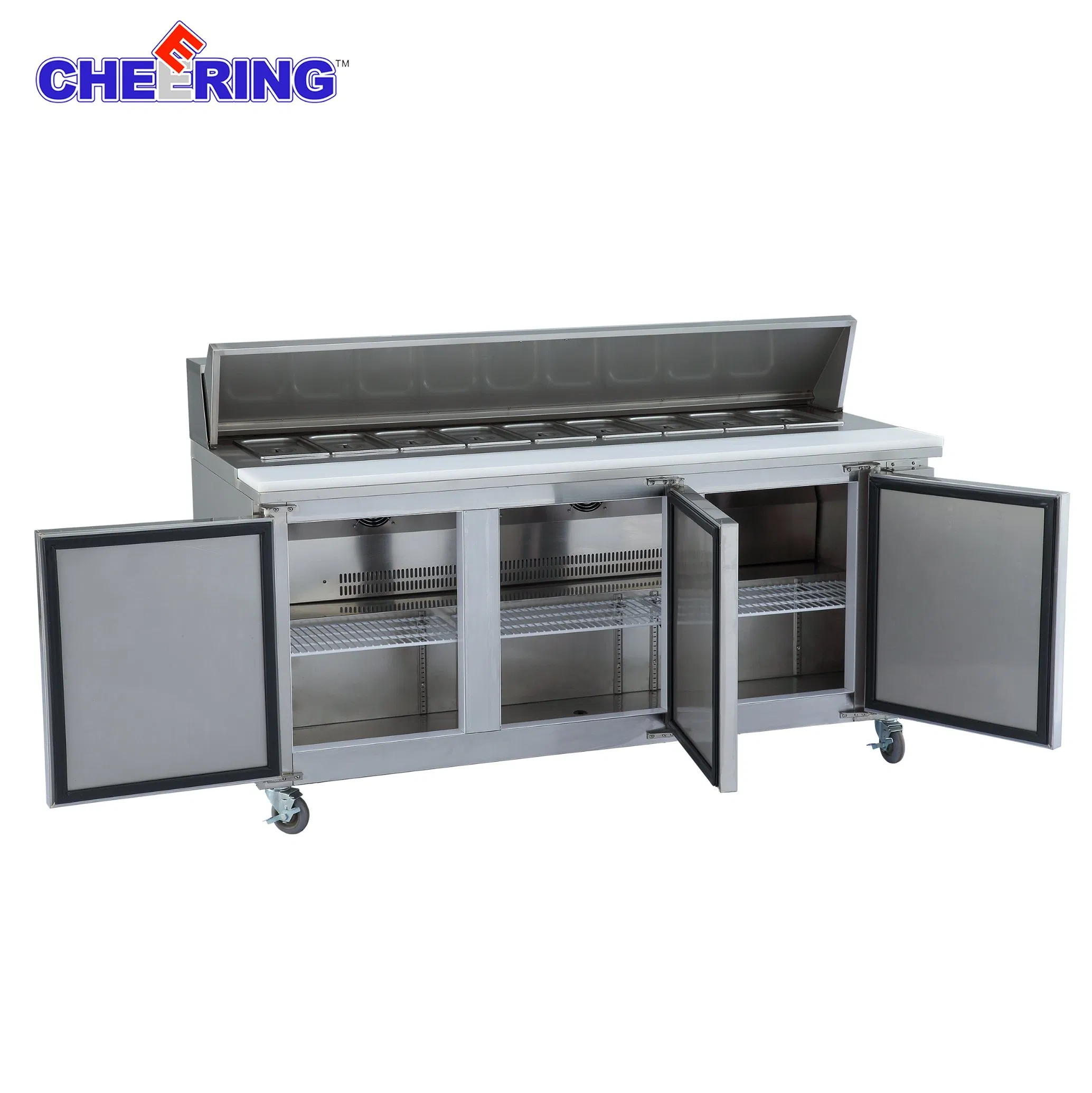 Factory Outlet Commercial Cold Countertop Work Prep Table Chiller Freezer