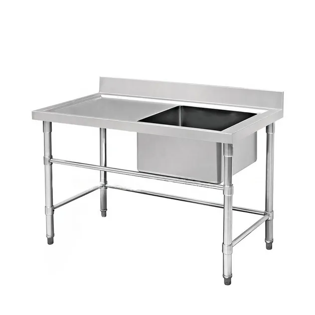 Double-Layer Stainless Steel Worktable with Back-Splash - Detail 3