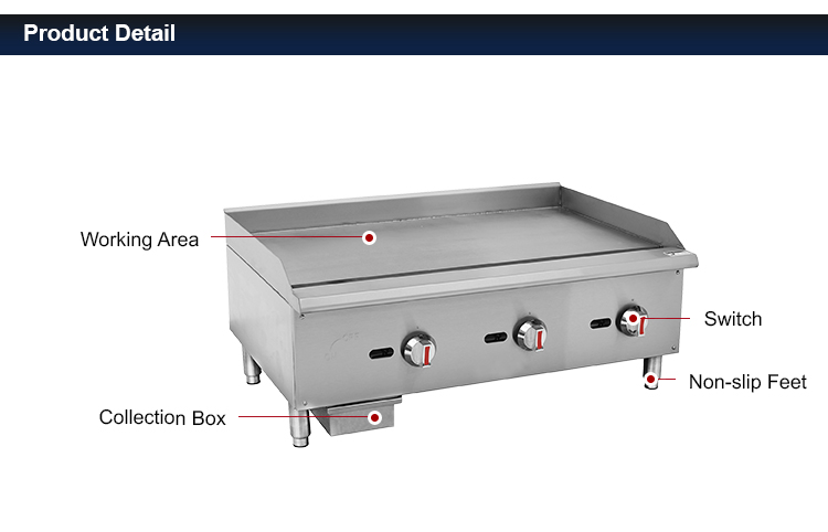 LR-EG-36S High Efficiency Electric Commercial Gas Grill and Griddle Multi-Specification BBQ With US Plug
