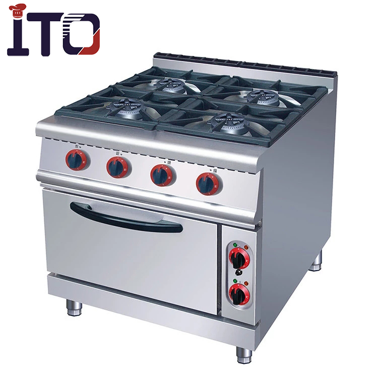 Industrial Freestand Stainless Steel Commercial 4 Burner Stove Electric Hot Plate With Oven