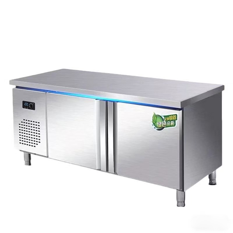 Sanitary Stainless Steel Kitchen Prep Worktable with Donper Compressor for Hospital Kitchens