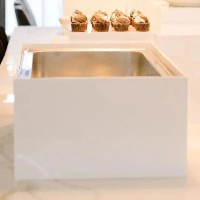 Acrylic Chafing Dish Guard KD White Catering Buffet Display Food Stand Chafer Wind Food Warmer Cover