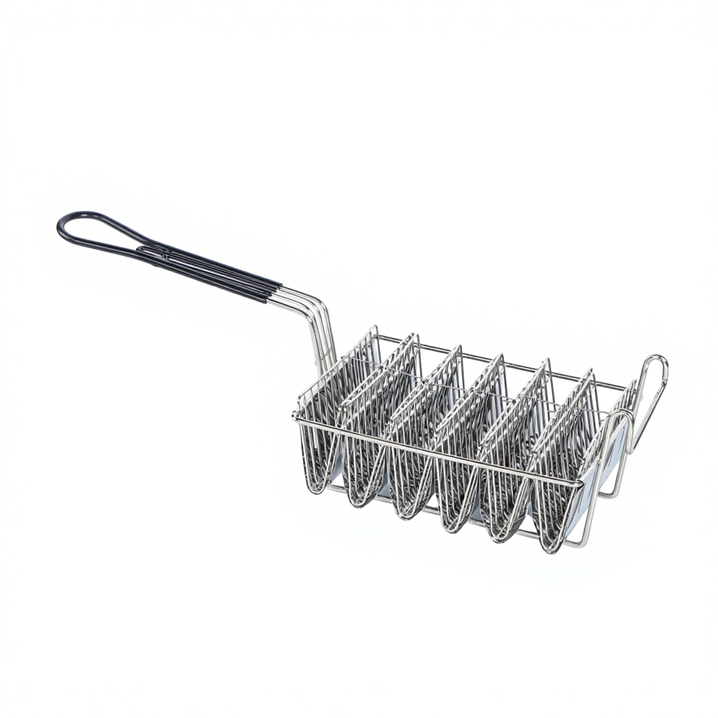 Commercial Metal Deep Fryer and Corn Tortilla Fryer Iron Nickel Plated with Detachable or Non-Detachable Handle Option