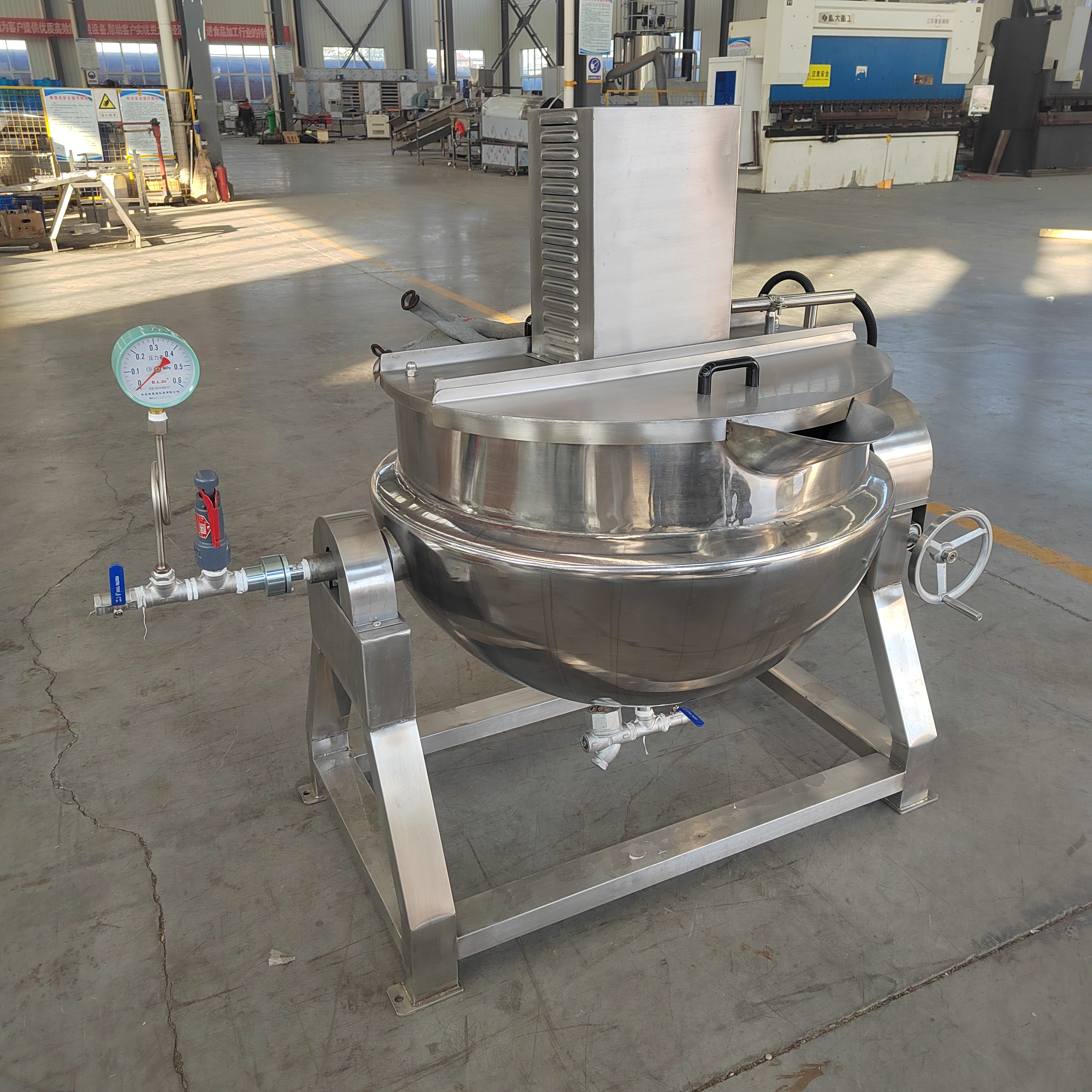 Industrial Steam Heating Sandwich Boiler Electric Tilt Fruit Jams Mixing Machine Jacketed Kettle Cooker Bakery Seasoning Plant