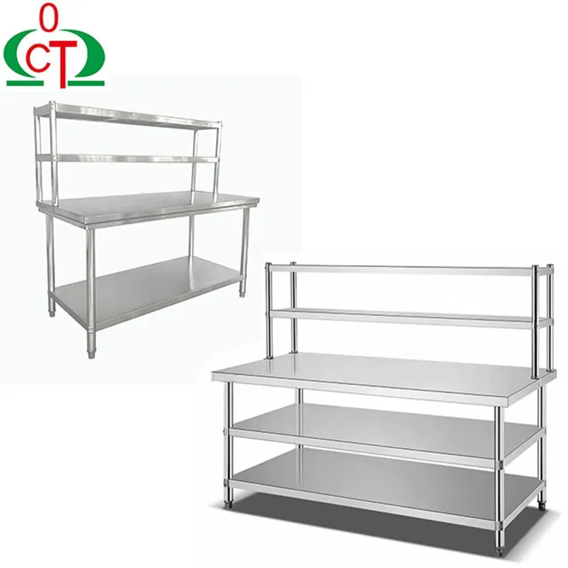 Unfixed Prep Table Worktable with Backsplash and Overshelf