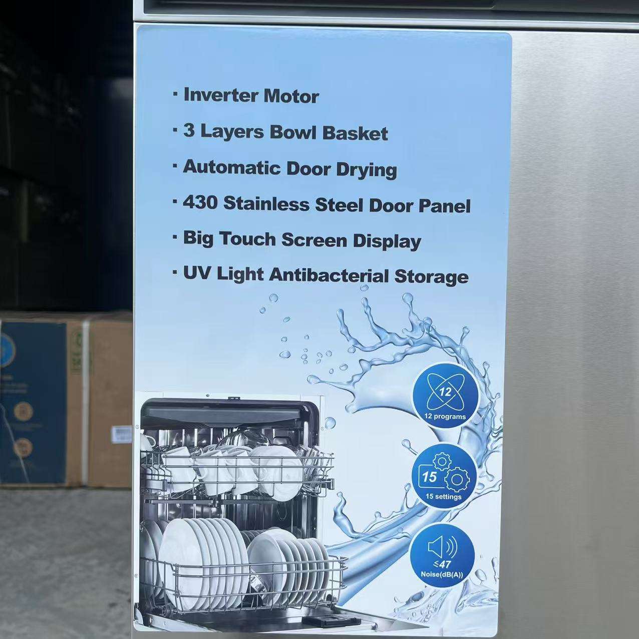 Commercial Stainless Steel Built-In Dishwasher Electric Automatic for Restaurant Kitchen US Plug Type for Household Hotel Use