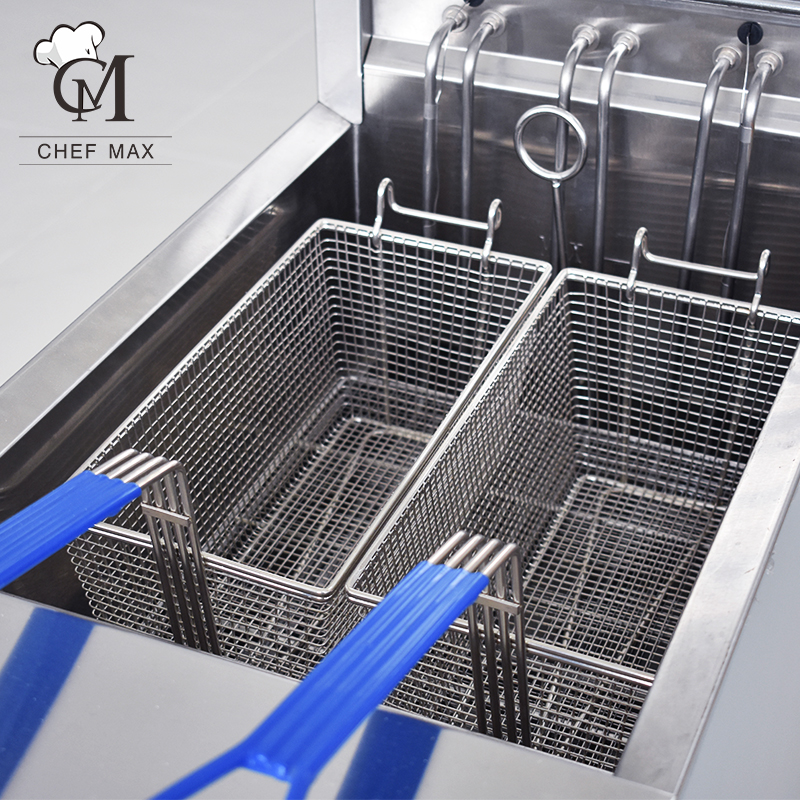 Chefmax 9000W Custom Electric Gas Chicken Double Tank Deep Fryer Frying Machine Restaurant New Product 2020 Stainless Steel 2021