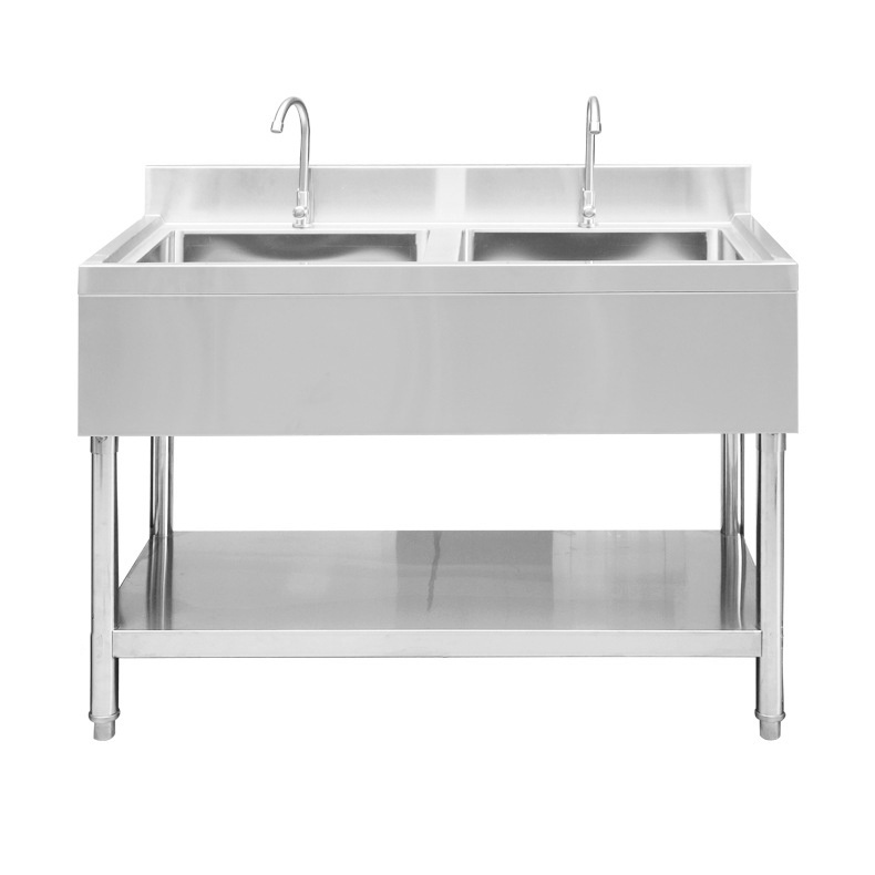 Restaurant 304 316 Stainless Steel Kitchen Sinks Wash Basin Double Bowl Free Standing Commercial Sink Three Compartment Sink