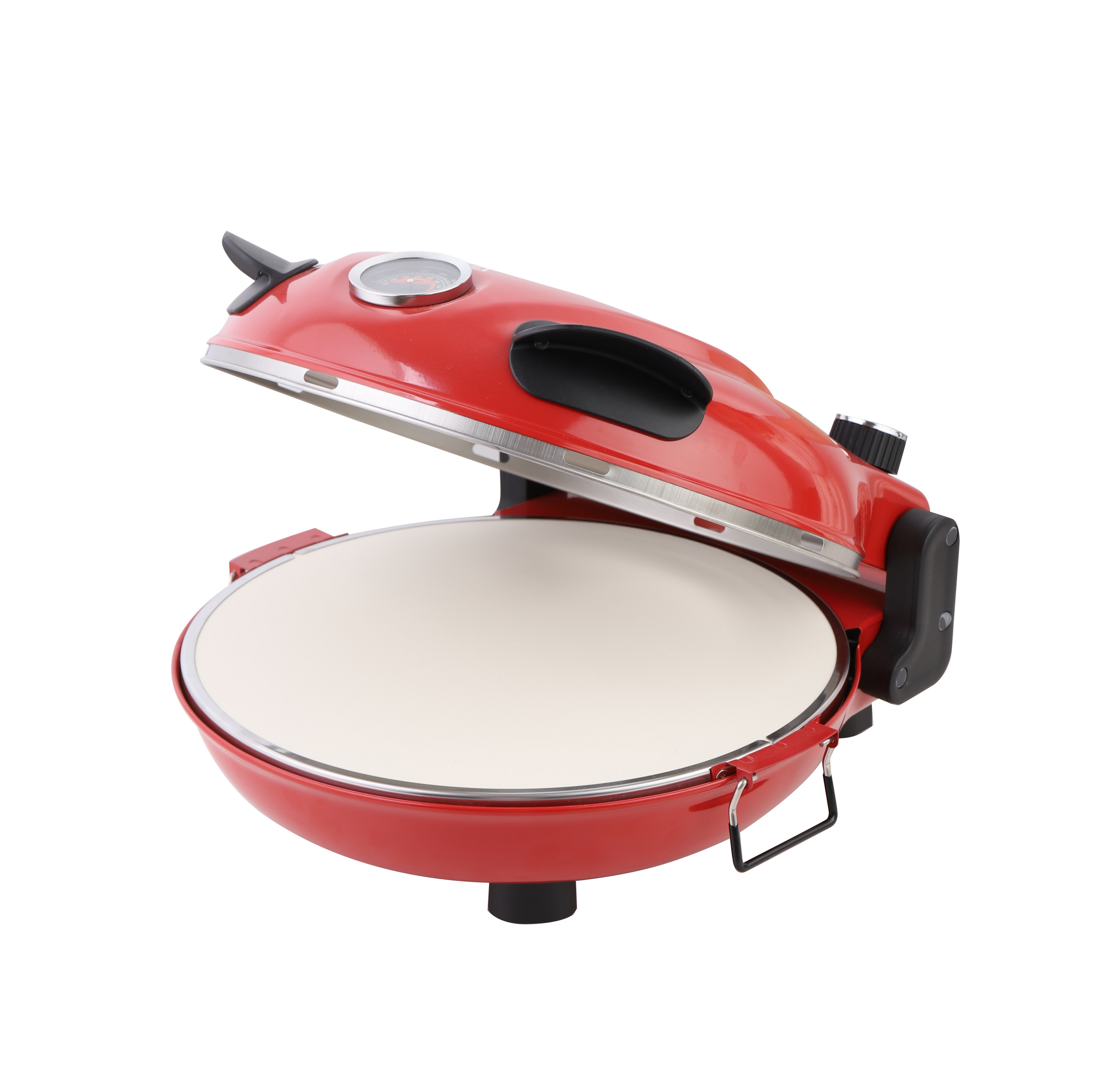 Portable Pizza Maker Machine with 12 Inch Baking Stone Pan Convection Electric Pizza Oven