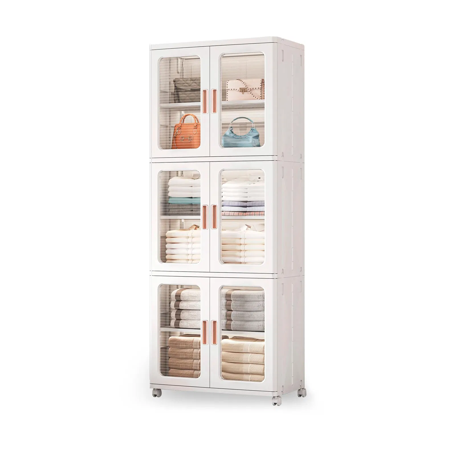 Storage Bins with Lids and Doors Magnetic Foldable Organization Storage Cabinet