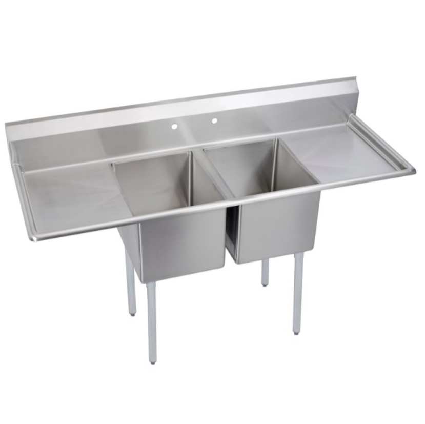 Commercial Stainless Steel 201 304 Kitchen Three Compartment Sink Work Table with Left Drainboard