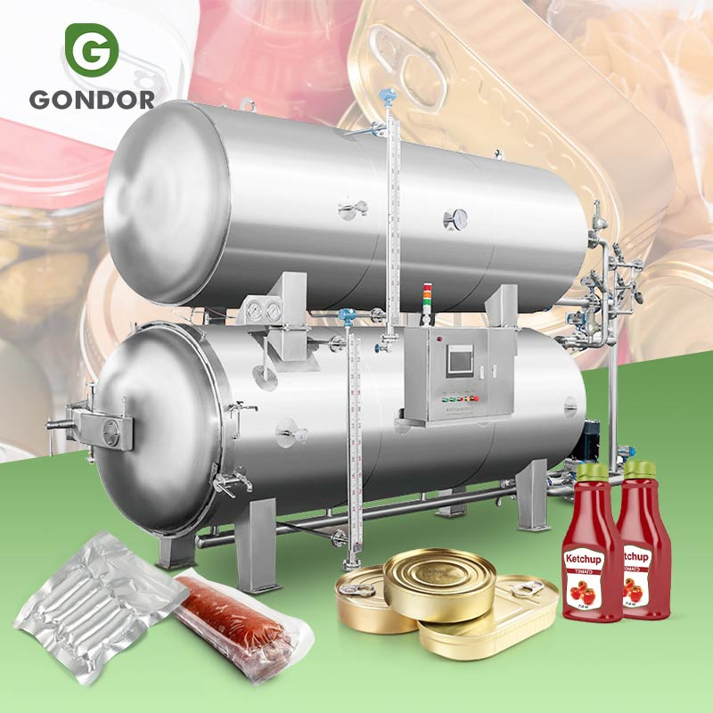 Automatic Industry Horizontal Para Alimentos Cooking Para Atum Glass Jar Autoclave Food Retort Sterilizer Sterilization Machine