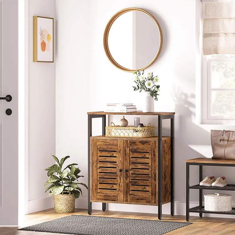 Side Standing Cabinet with Hidden Shelf and Door for Bedroom