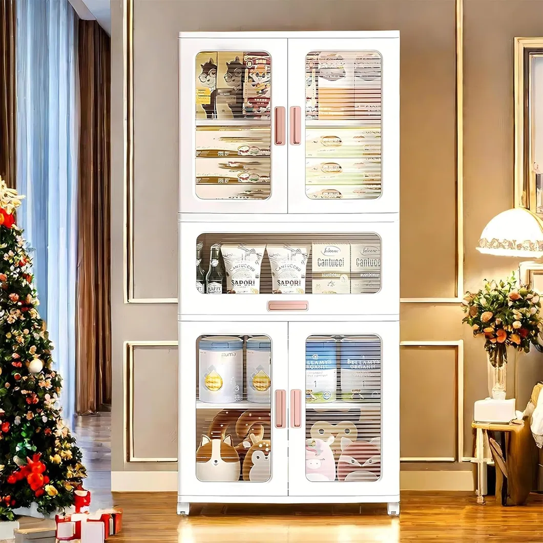 Storage Bins with Lids and Doors Magnetic Foldable Organization Storage Cabinet