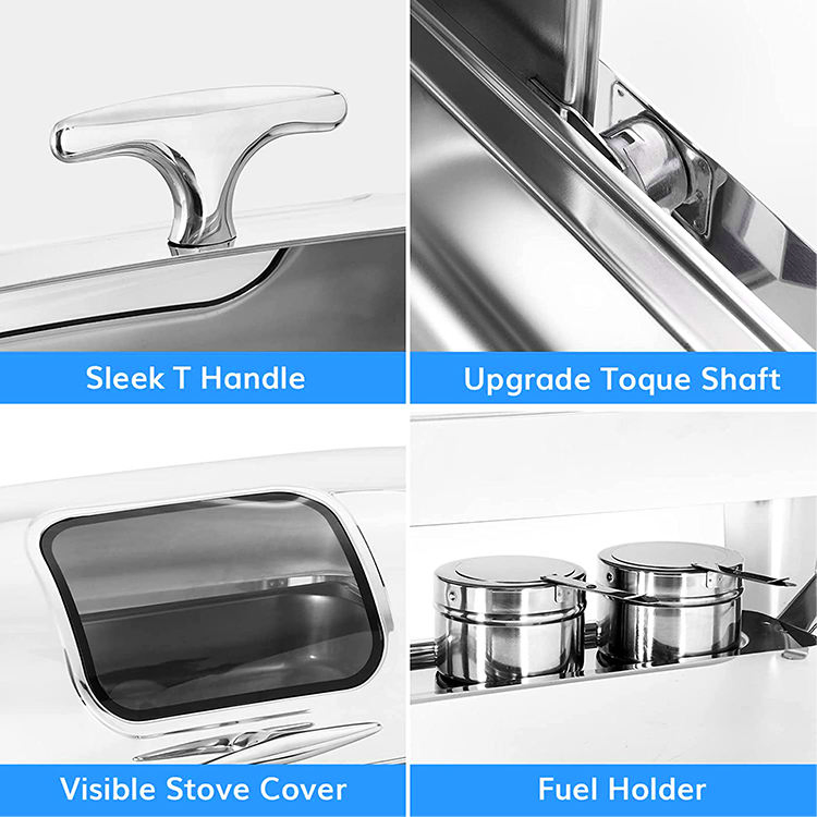High Quality Buffet Food Warmer Luxury Buffet Equipment Hot Food Warmers Set Stainless Steel Chafing Dishes