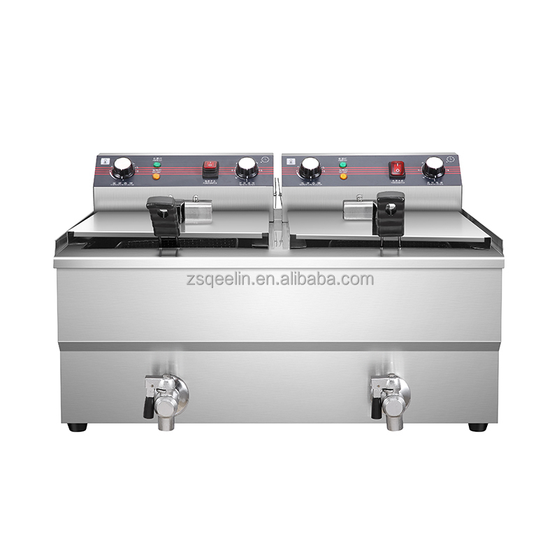 Commercial Electric 18L+18L Deep Fryer New Condition Potato Frying Machine for Restaurants Hotels Food Shops Farms Use