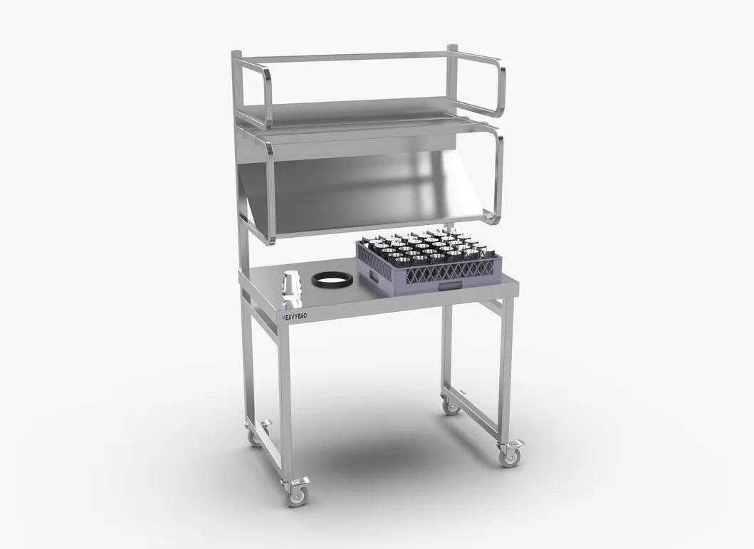 Stainless Steel Commercial Worktop Worktable with Sloped Shelf for Racks and for Prep Washing