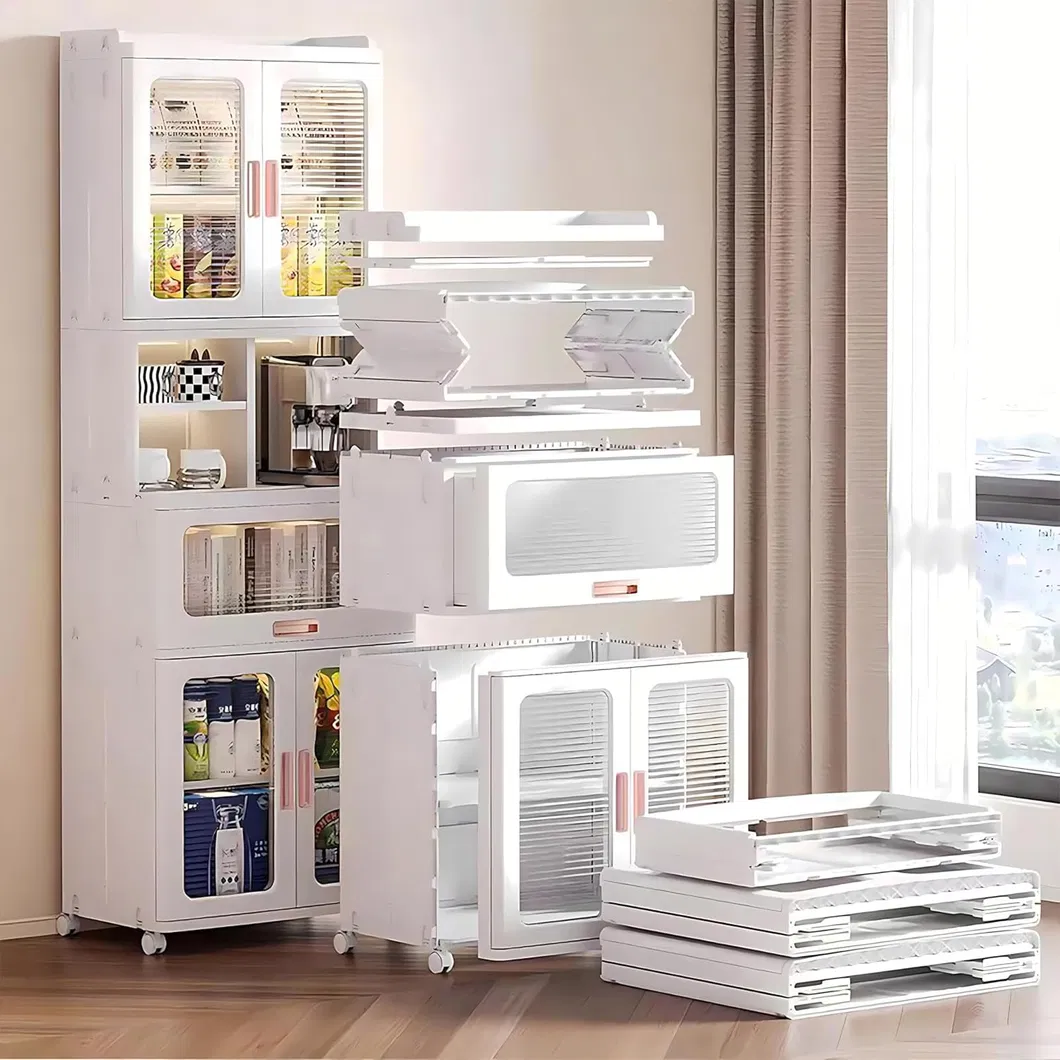 Storage Bins with Lids and Doors Magnetic Foldable Organization Storage Cabinet