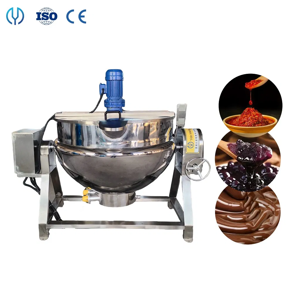 Industrial Cooking Pot with Mixer Jacketed Kettle Boiler Kettle Cooking Jacketed Kettle Jam Sauce Cooking Pot Machine