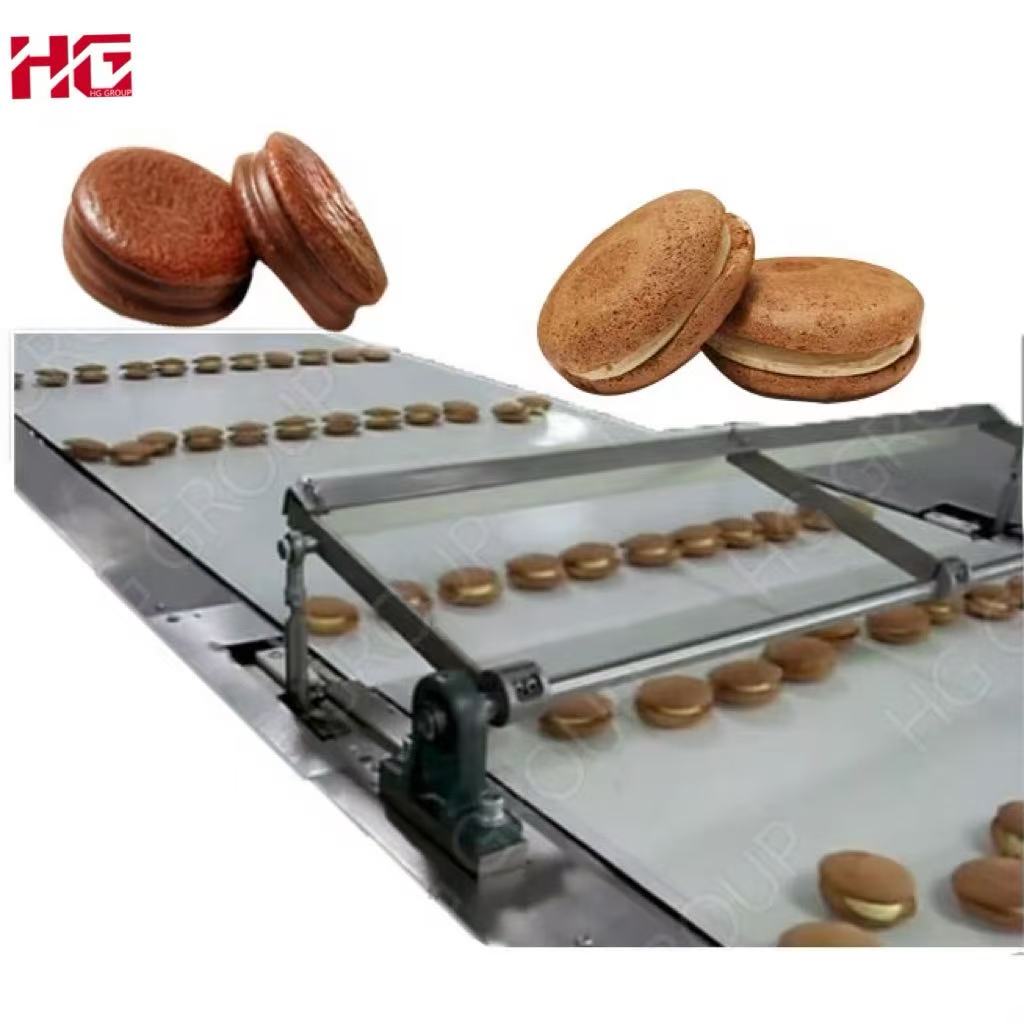 Fully Automatic CE Approved High Efficiency Gas Heating Choco Pie Sandwich Cake Jaffa Cake Dough Mixer Production Line
