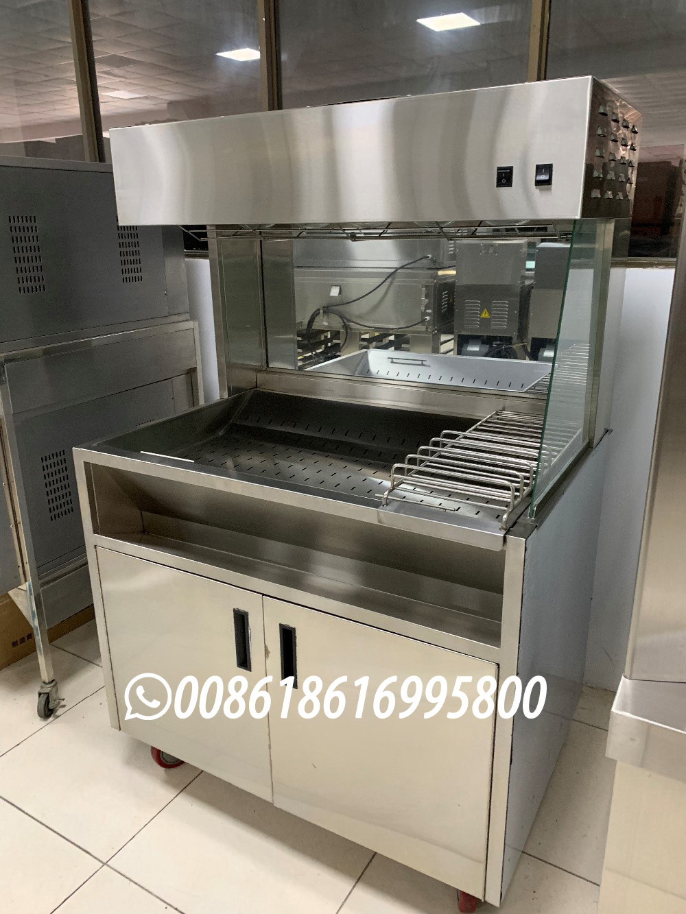 French fries warmer display