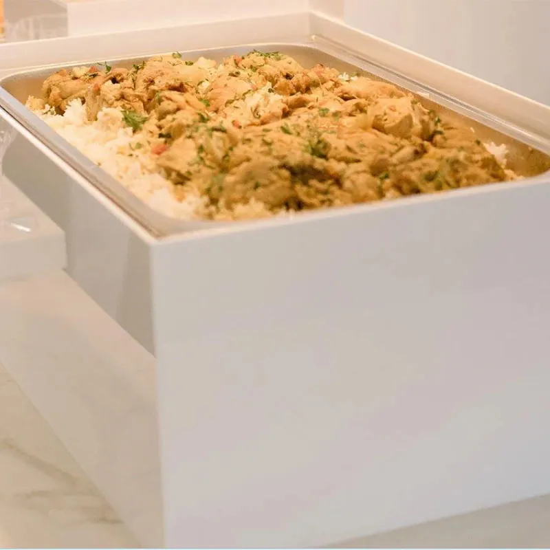 Acrylic Chafing Dish Guard KD White Catering Buffet Display Food Stand Chafer Wind Food Warmer Cover