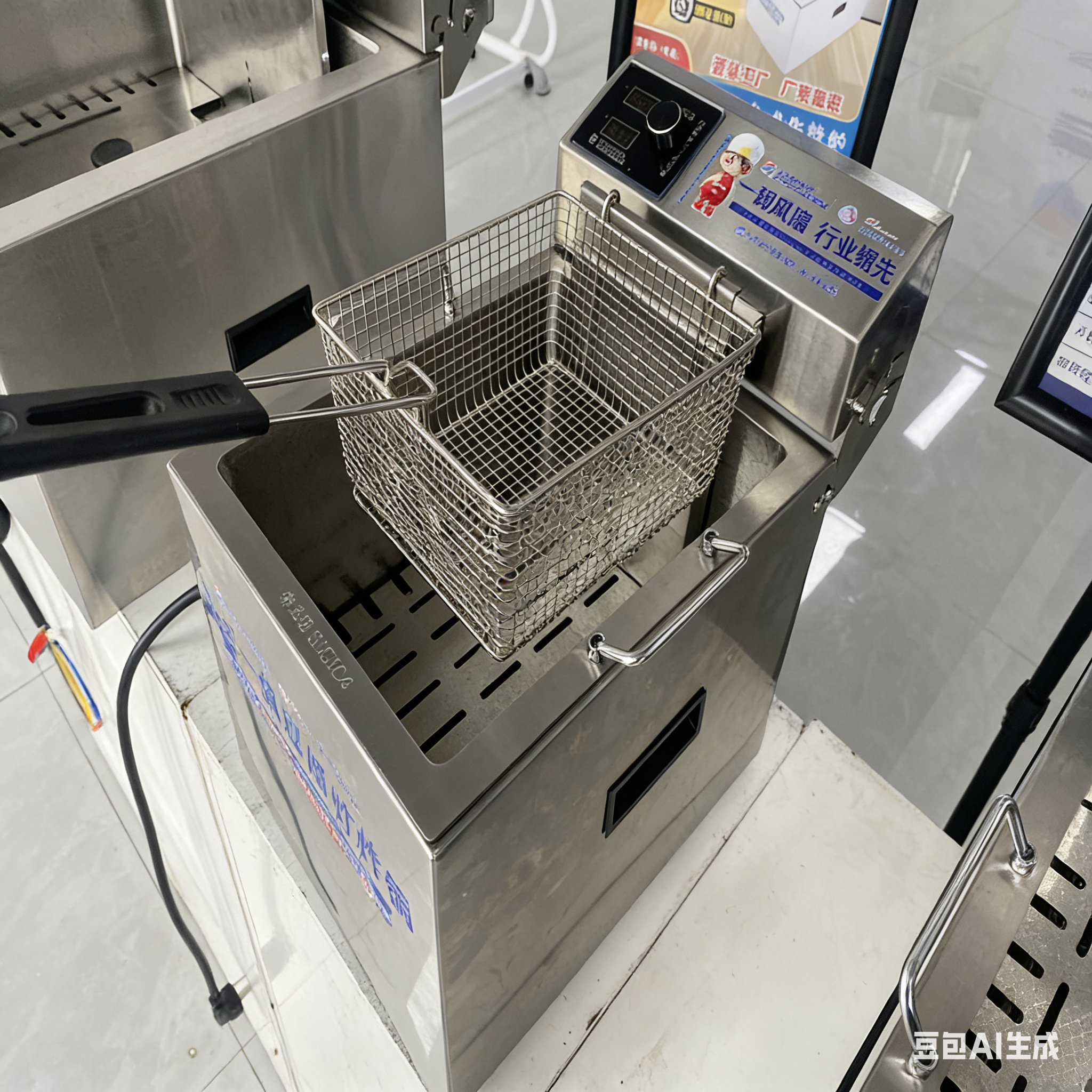 Hansu 12L Commercial Electric Fryer Digital Control Frying Machine Deep Fryer with Movable Heat Pipe Smart Control
