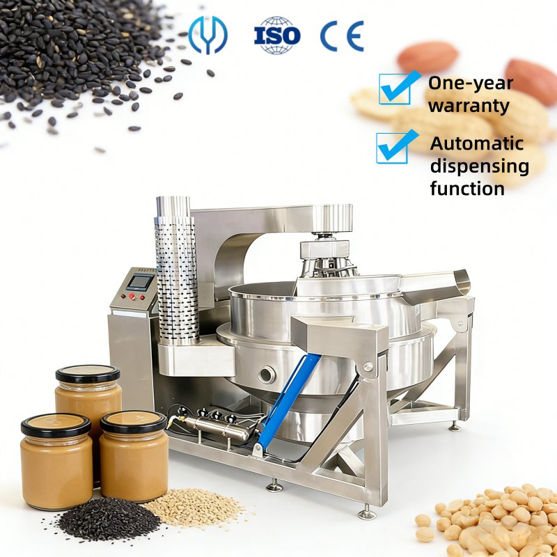 Industrial Heating Cooking Boiler Machine Tomato Paste Coconut Sugar Mixing Pot Jacketed Kettle for Peanut Butter Making Machine