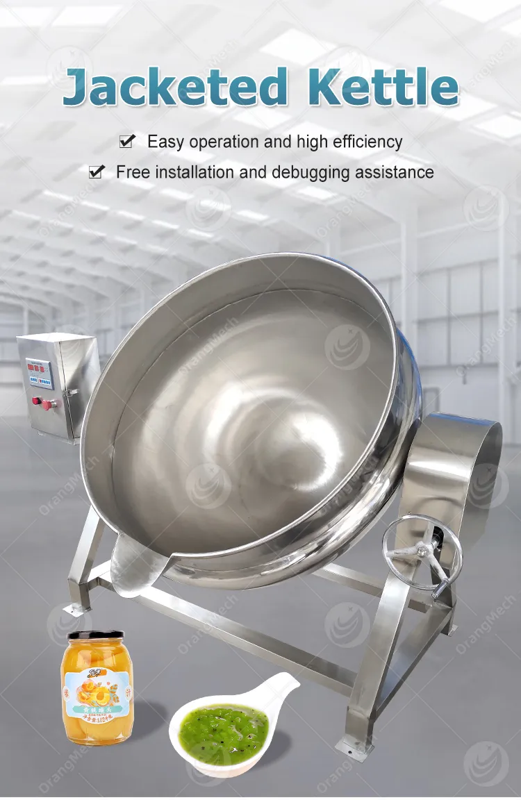 Electric Steam Cook Pot Tilting Boiler Soup Stock Kettle Industrial Gas Sauce Cooking Machine