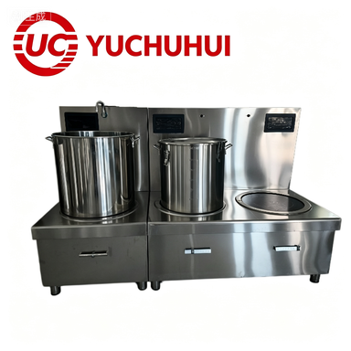 Heavy Duty 5000W Single Head Commercial Induction Soup Stove Stainless Steel Electric Cooktop for Professional Kitchen