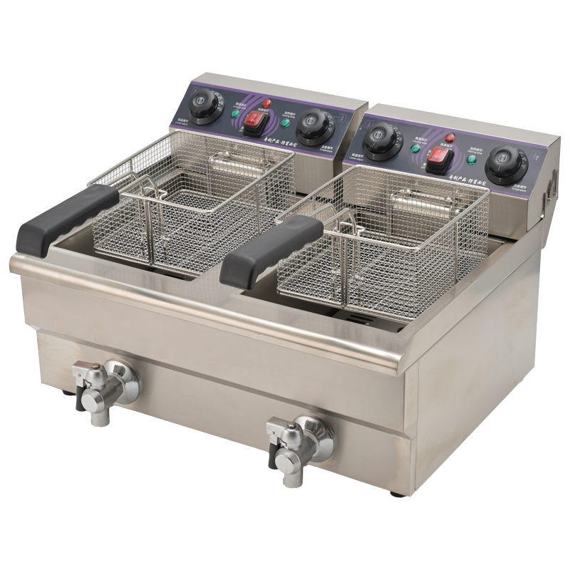 Restaurant Kitchen Double Tank Countertop Commercial Electric Deep Fryer 10L 10L Stainless Steel