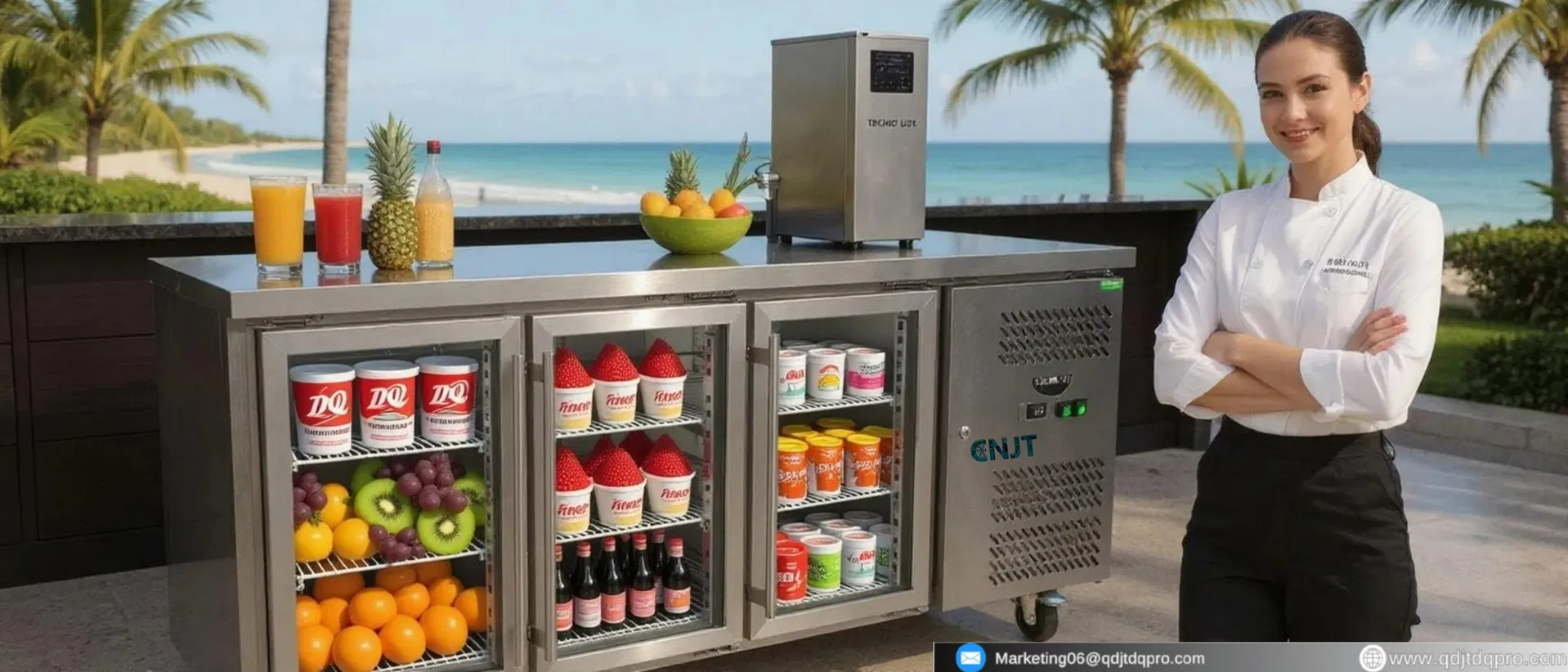 Gn3100 Series Commercial Stainless Steel Refrigerated Counter Chiller Freezer with Ventilated Cooling
