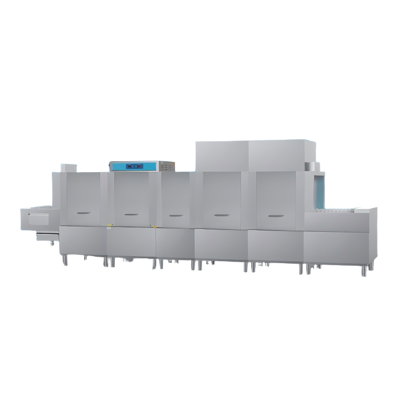 Professional Custom Three Speed Options 304 Stainless Steel Automatic Flight Type Dishwasher for Commercial Restaurant Kitchen