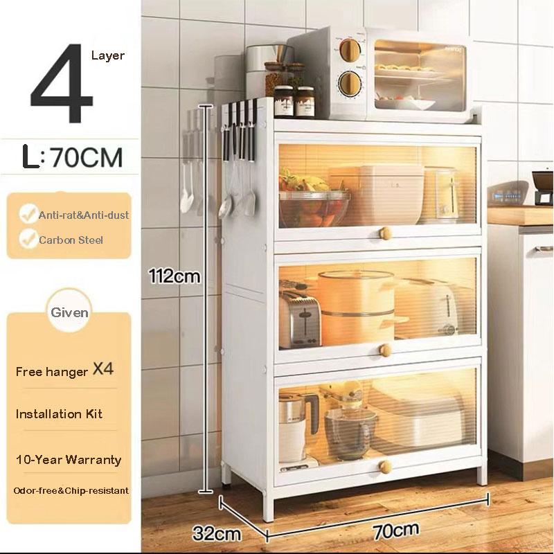 Multi-Layer Floor Storage Rack for Kitchen, Ideal for Dishes, Bowls, Cookware and Cabinet Storage
