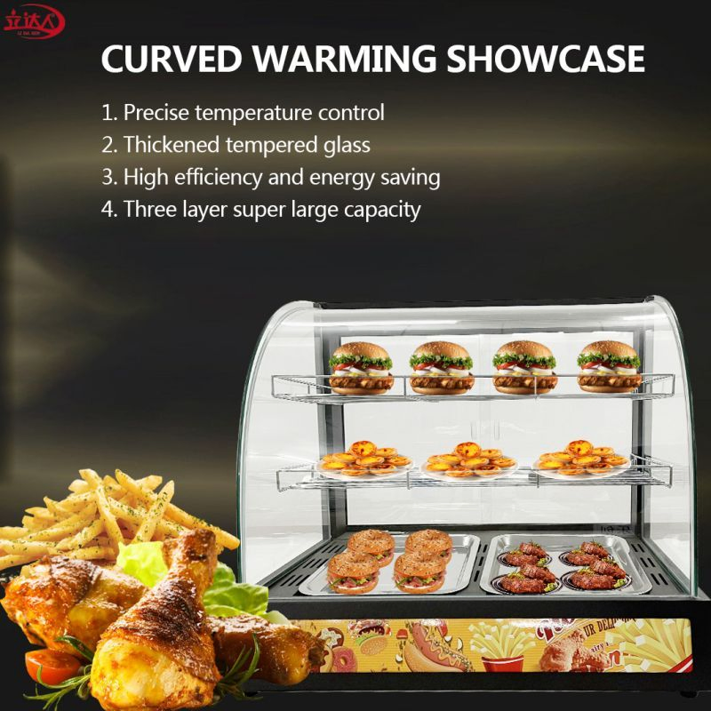 Ld-2p New Type Electric Food Warmer Display Showcase Counter with 2 Layers