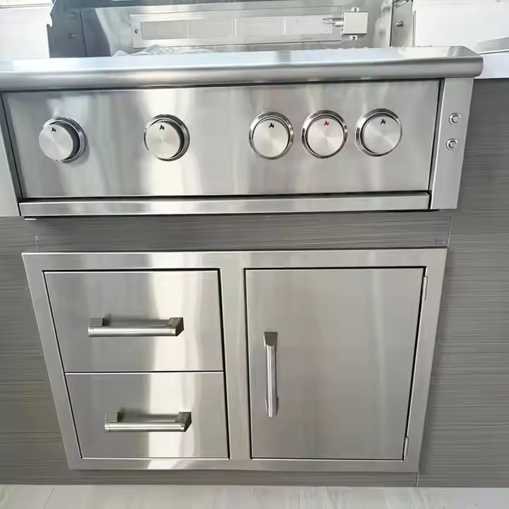 Reliable Quality 2 Module Drawer Commercial Grilled Stainless Steel Outdoor Kitchen Cabinet Drawer And Door