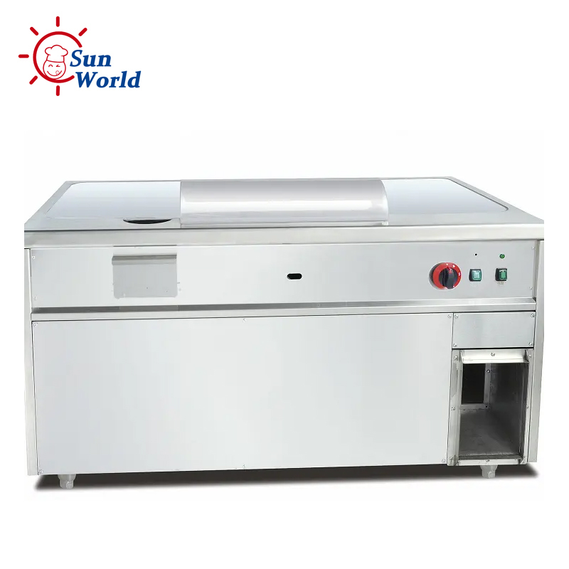 Customize Restaurant Japanese Stainless Steel Commercial Flat Top Griddle Induction Gas Electric Hibachi Teppanyaki Grill Table