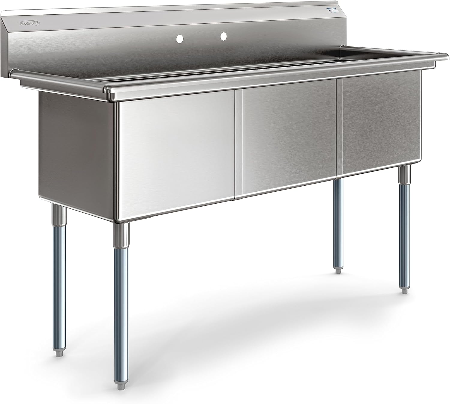 OEM KoolMore Commercial Kitchen Sink Stainless Steel Three Compartment Three Basins for Restaurant Washing Use
