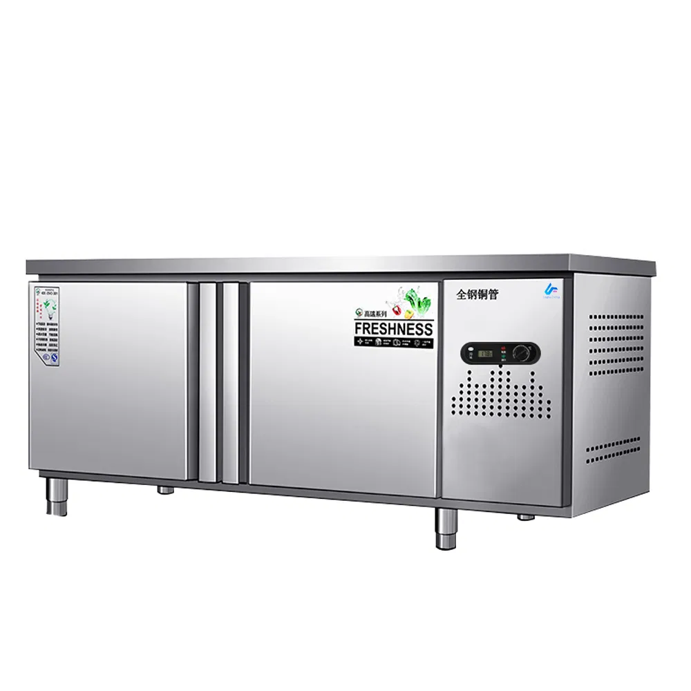 Food Prep Workbench Stainless Steel Kitchen Under Counter Refrigerating Worktable