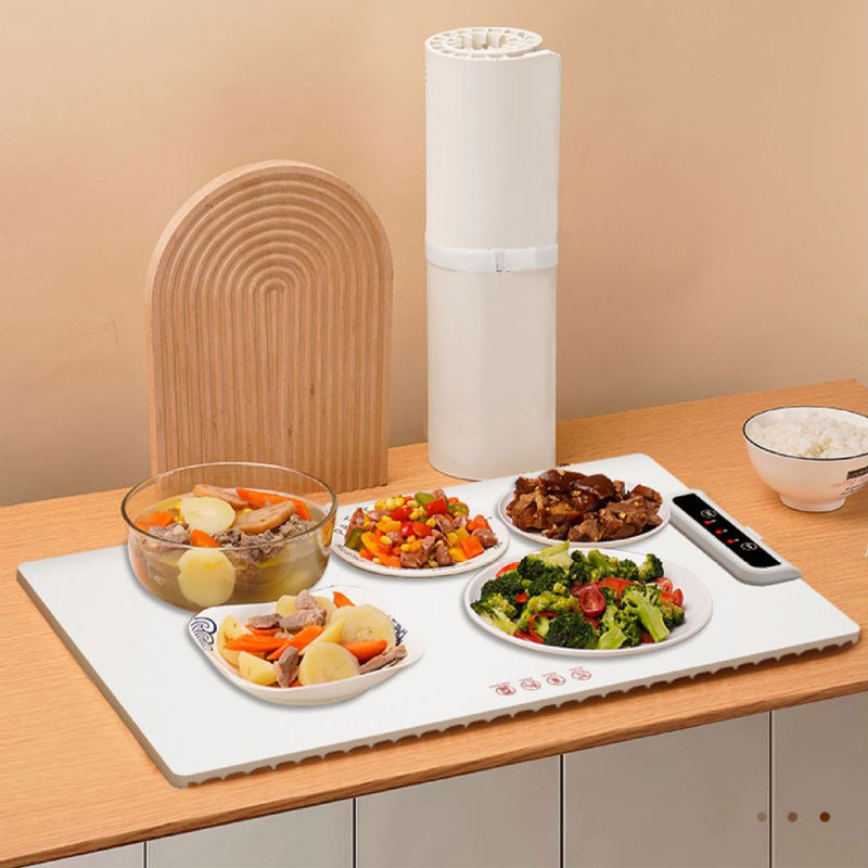 Food Warming Mat Flexible Silicon Heating Board Roll up Easy Storage Portable Plated Electric Silicone Heating Mat for Food