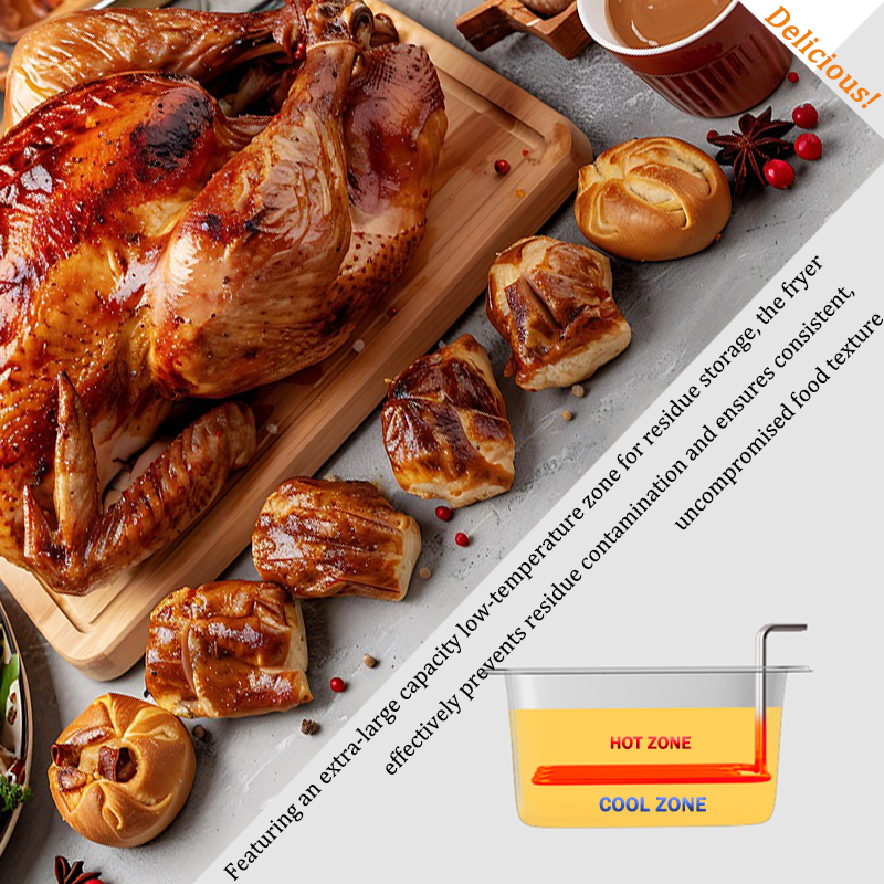 Hansu 12L Commercial Electric Fryer Digital Control Frying Machine Deep Fryer with Movable Heat Pipe Smart Control